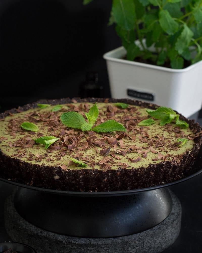 Vegan Gluten Free Mint Chocolate Chip Tart