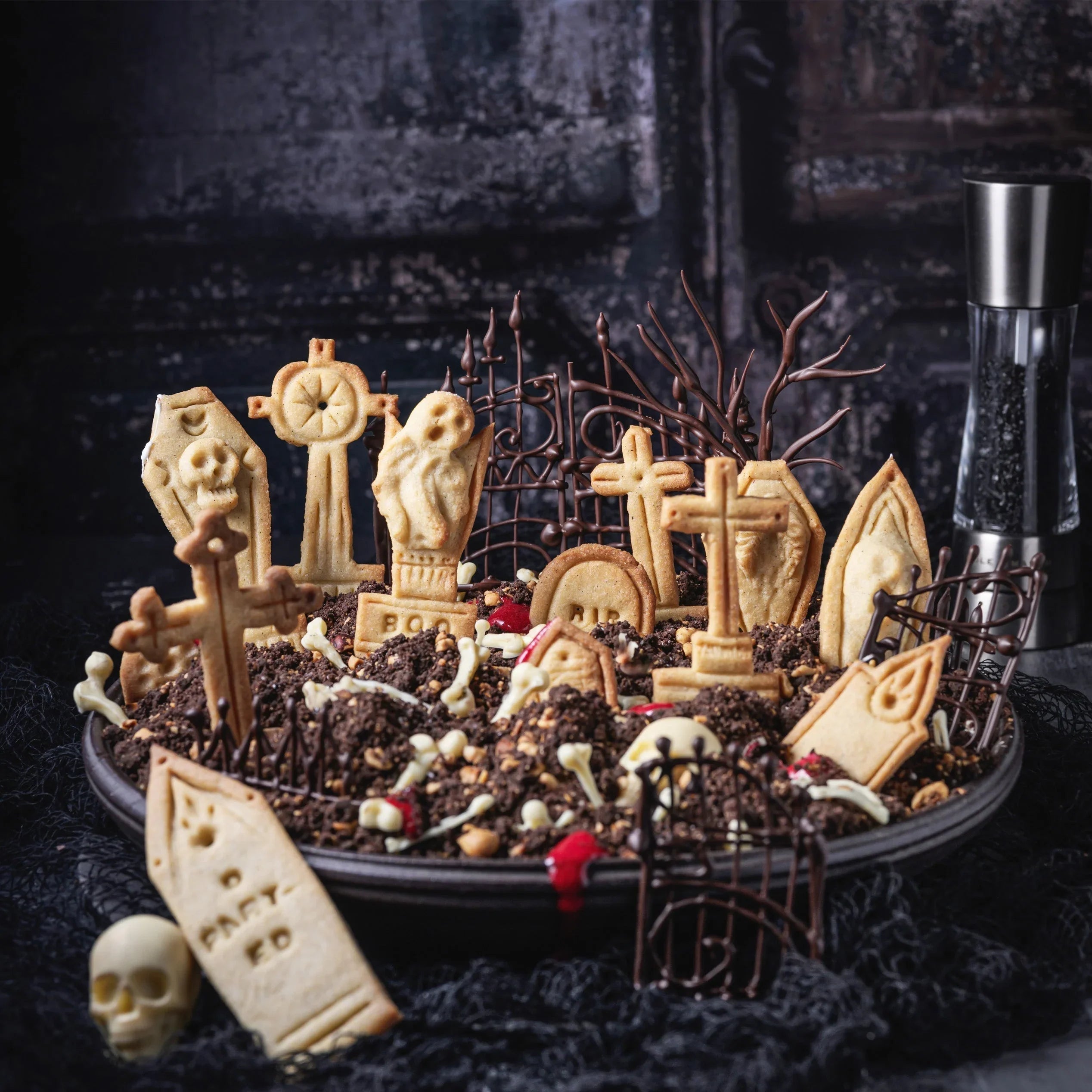 Graveyard Cheesecake Dip (With Spooky Toppings)