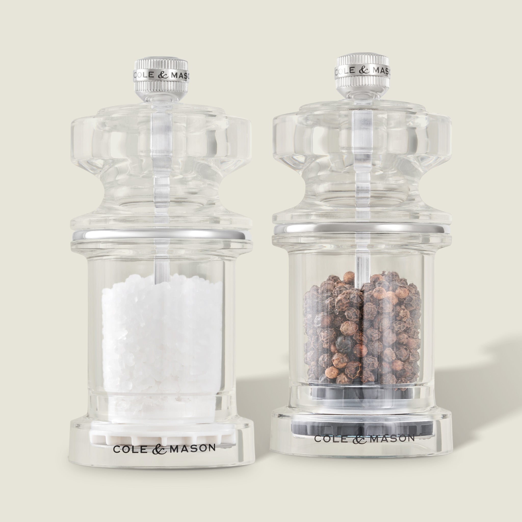 Cole & Mason 675 Acrylic Salt & Pepper Mills – Adjustable Grinders