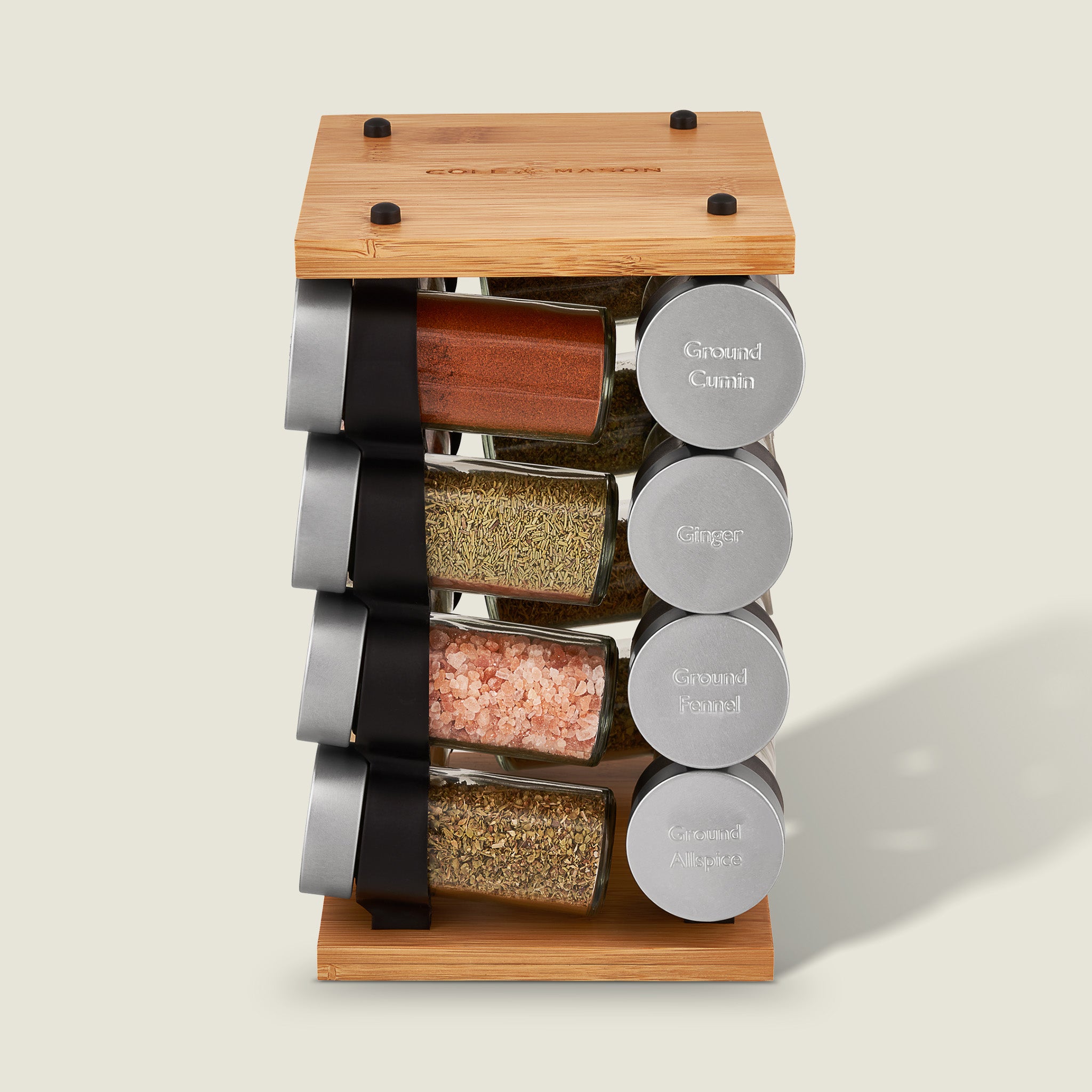 Cole Mason Blyth Classic Wooden 16 Jar Carousel Bamboo