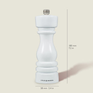 Cole & Mason London White Gloss Salt & Pepper Mills 7"