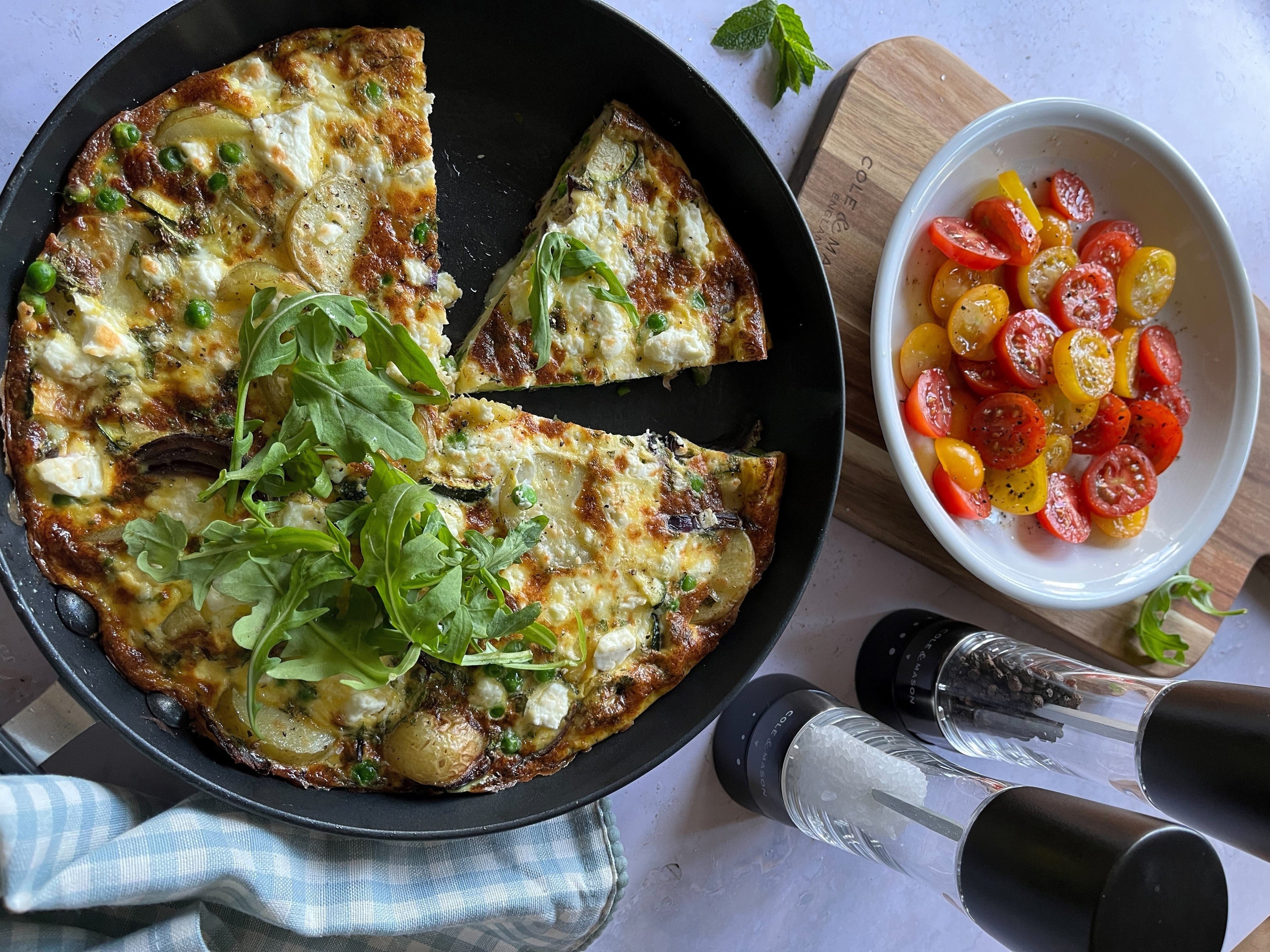 Minted Pea, Potato and Feta Frittata