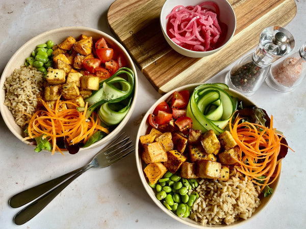 Vegan Nourish Bowl with Tofu and Sweet Potato