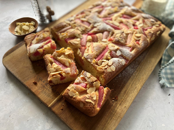 What’s in season during April and May with Rhubarb, Orange and Almond Cake recipe.