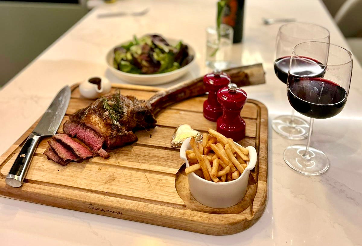 Valentine’s Tomahawk Steak With Peppercorn Sauce