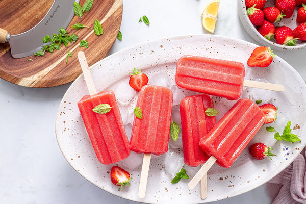 Easy Strawberry Mint Popsicles