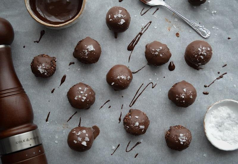 Gluten Free Vegan Sea Salt & Dark Chocolate Bliss Balls