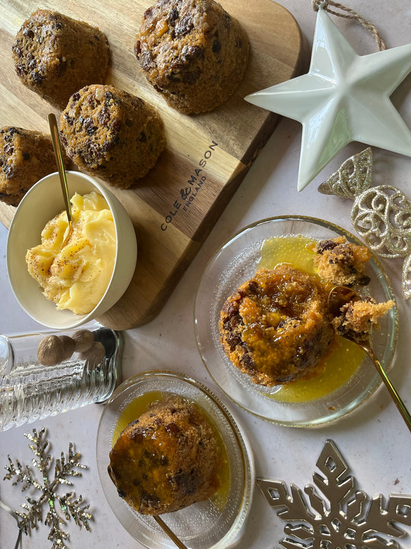 Light & Fruity Spiced Christmas Sponge Puddings