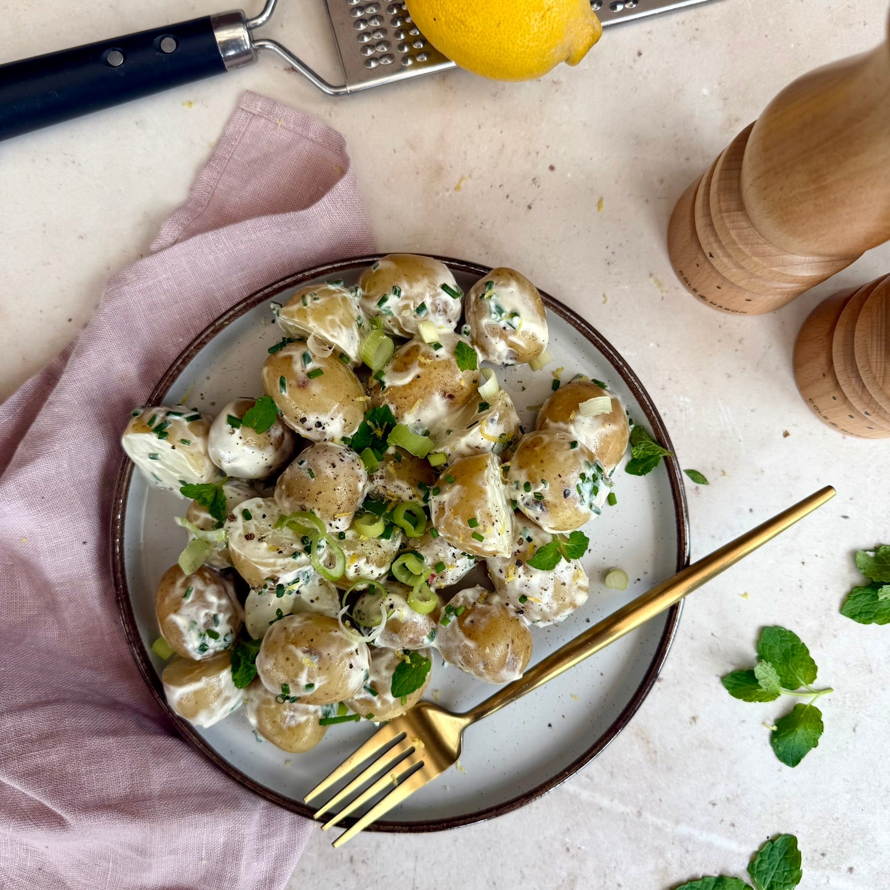 New Potato Salad with Chives & Mint