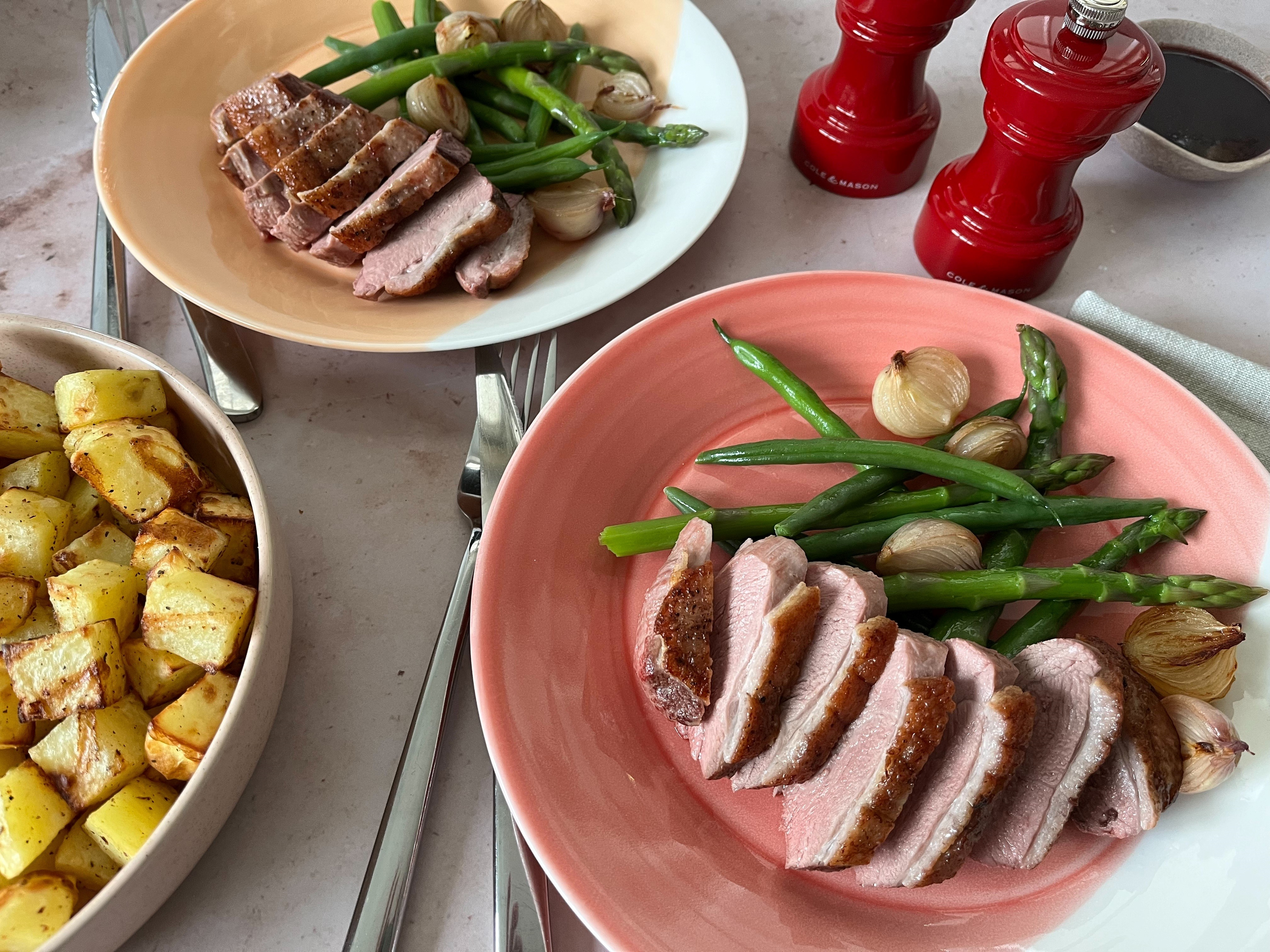 Seared Duck Breast Fillets with Red Wine Glaze