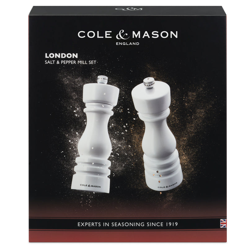 Cole & Mason London White Gloss Salt & Pepper Mills