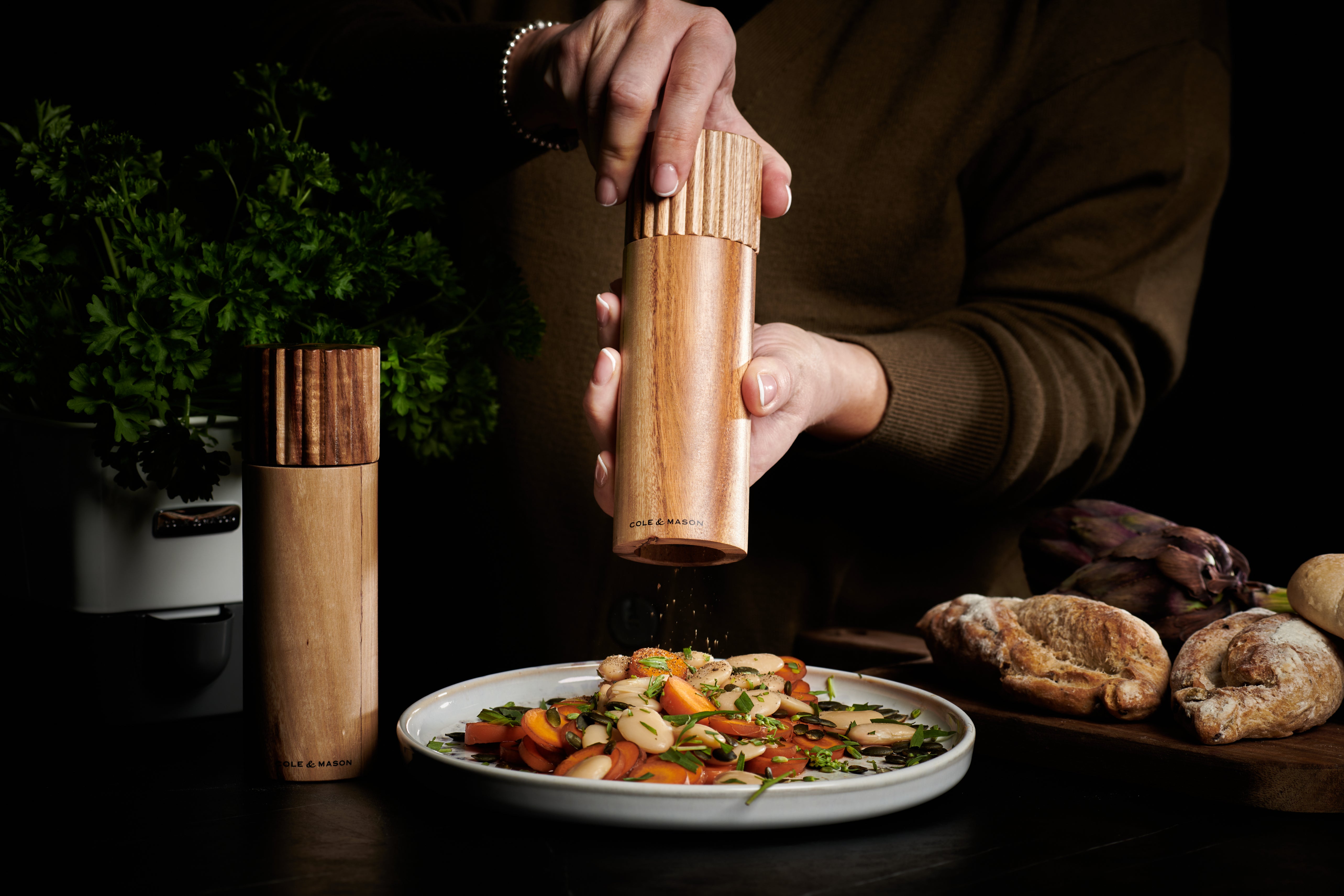 Cole & Mason Galloway Acacia Salt and Pepper Mill Gift Set 7