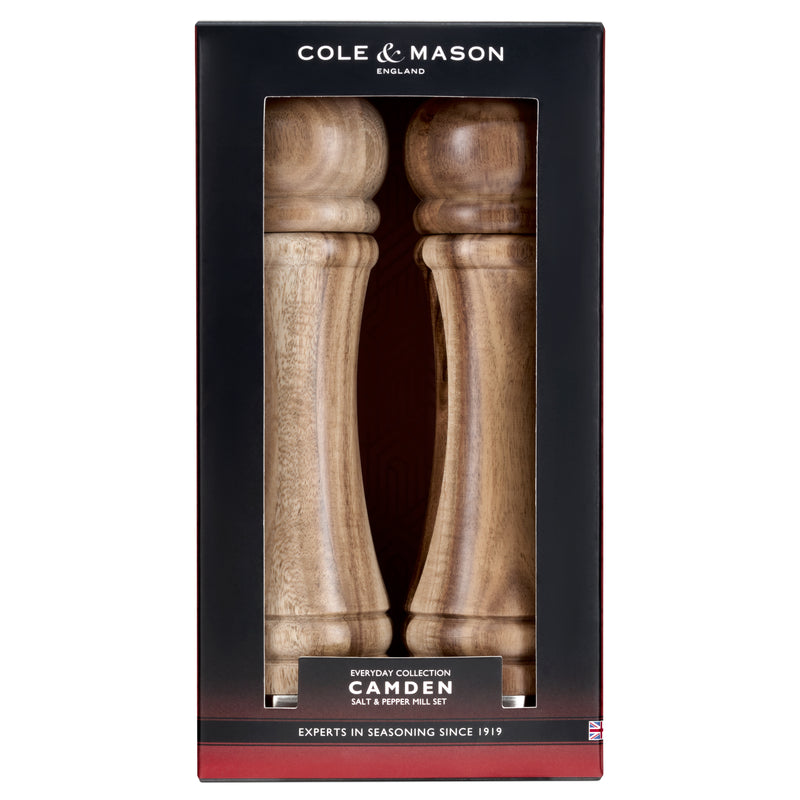 Cole & Mason Camden Traditional Acacia Salt and Pepper Mill Gift Set 8.5"