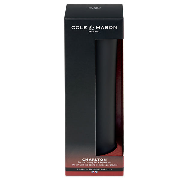 Cole & Mason Charlton Black Electronic Gravity Mill 8"