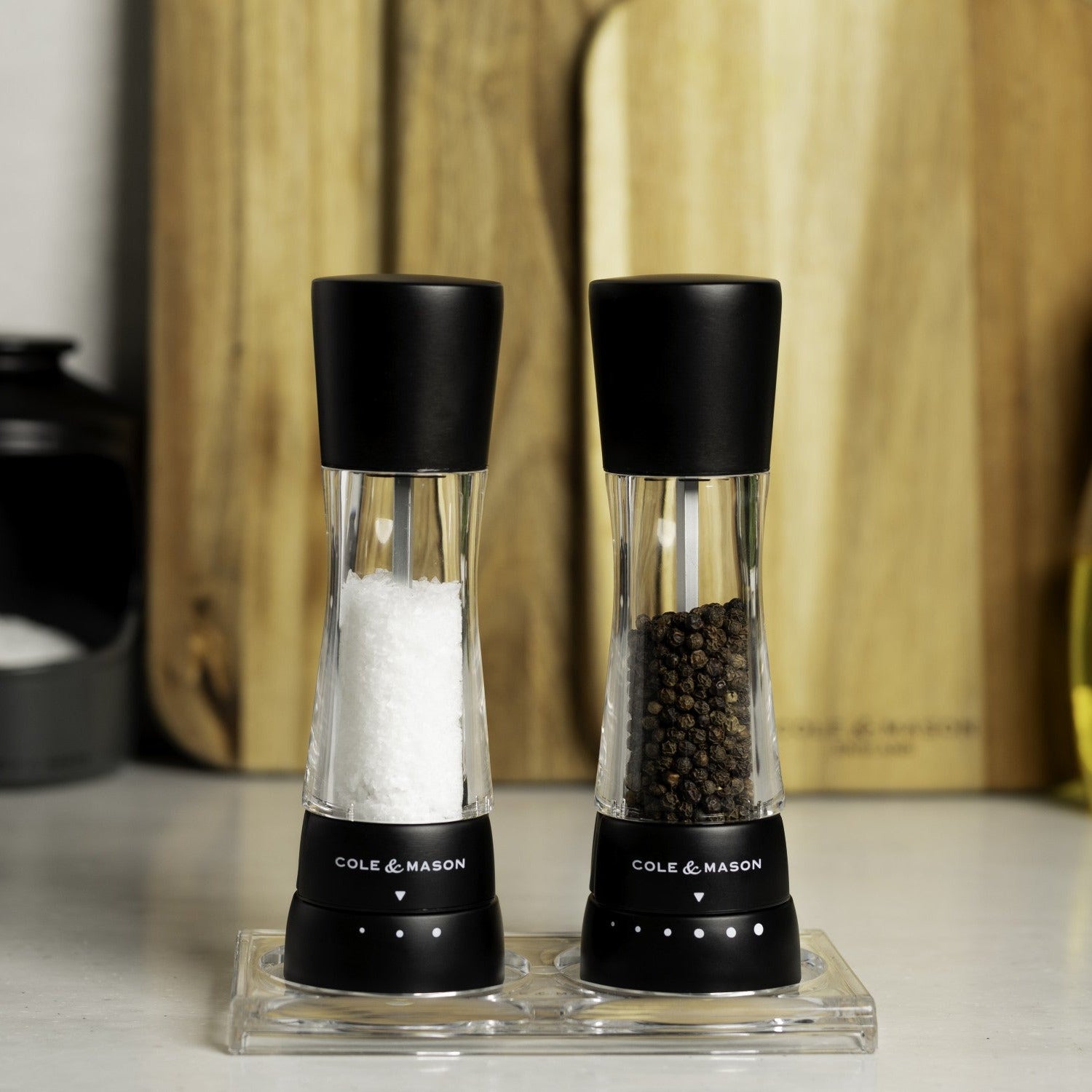 Cole & Mason Derwent Matte Black Salt & Pepper Mills – Adjustable