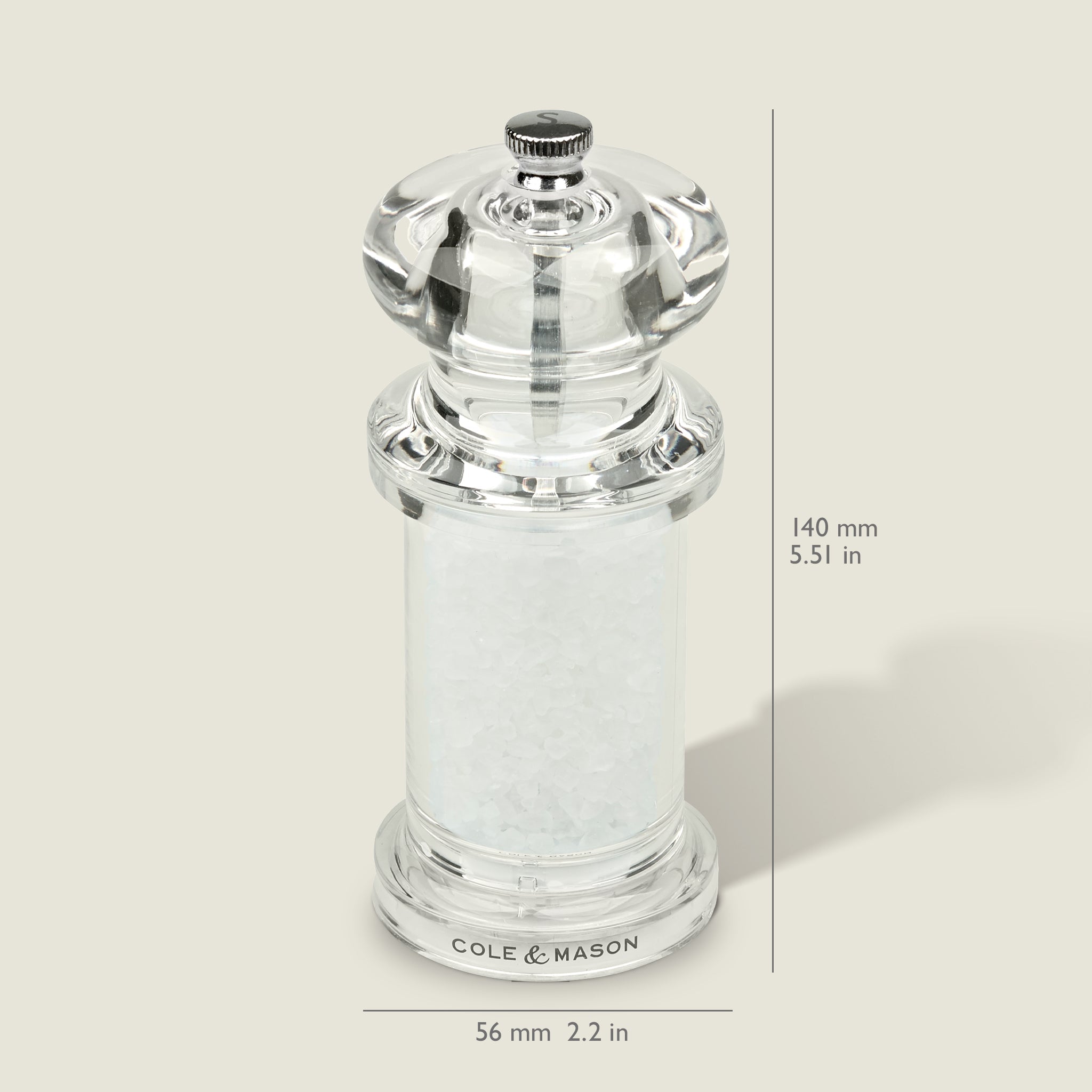 Cole & Mason 505 Acrylic Salt & Pepper Mills – Adjustable Grinders
