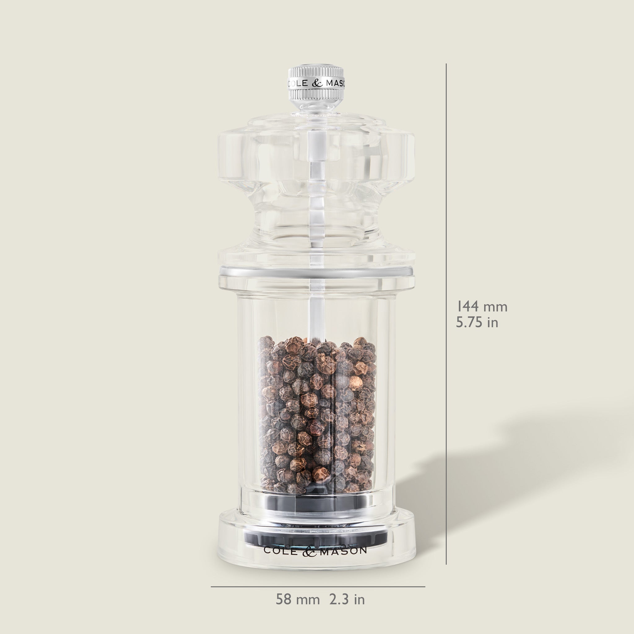 Cole & Mason 605 Acrylic Salt & Pepper Mills – Adjustable Grinders