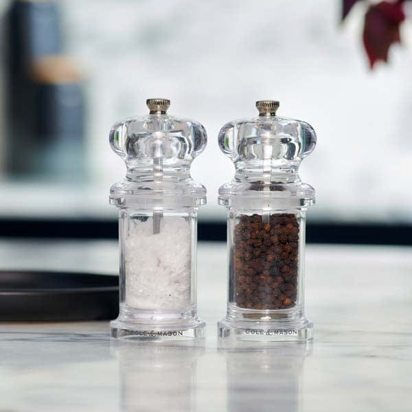Cole&Mason Precision Grind 505 Salt and Pepper Mill Gift Set - Acrylic/Clear, 14 cm
