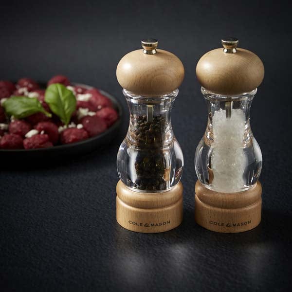 Cole & Mason Basics Beech Wood & Acrylic Salt & Pepper Mill Set