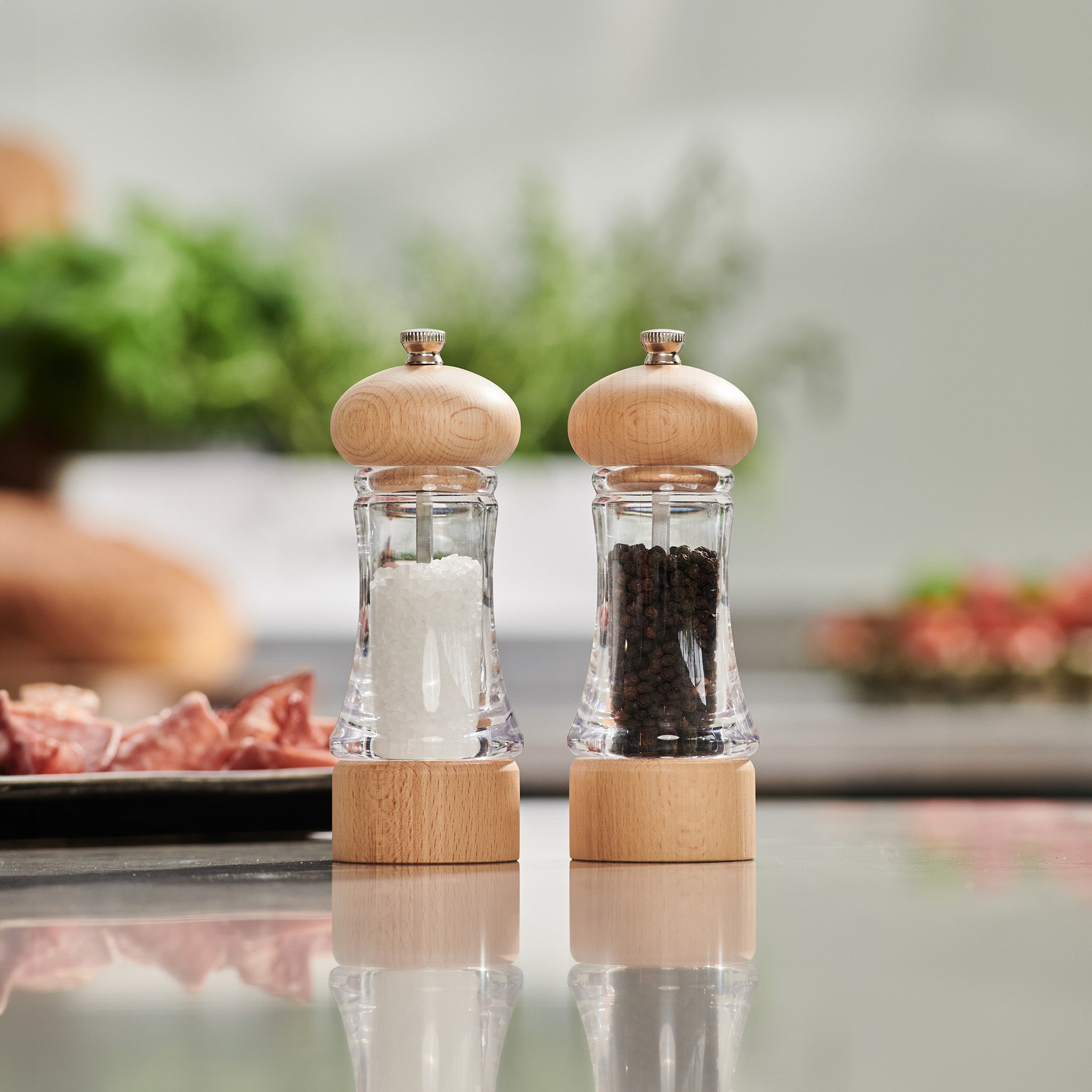 Cole & Mason Basics Wood Salt & Pepper Mill Set – Adjustable