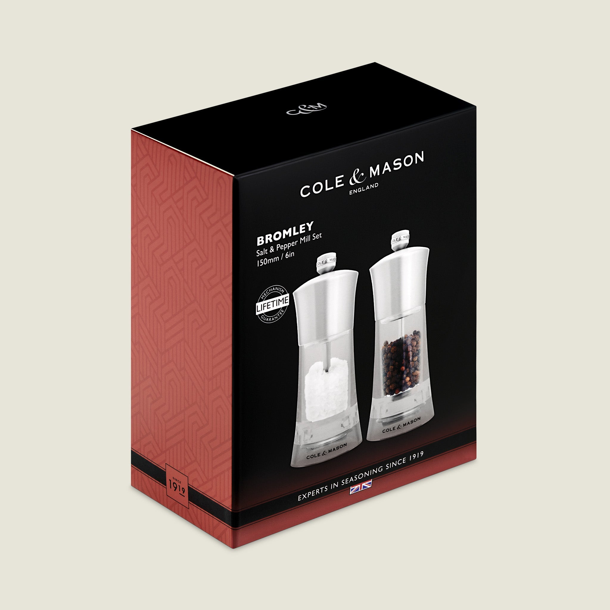Cole & Mason Bromley Acrylic Salt & Pepper Mills – Adjustable