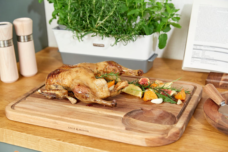 Cole & Mason Berden Large Chopping & Carving Board - Wood Cutting Board -  Chopping Board with Juice Channel for Meats, Vegetables and Fruits 