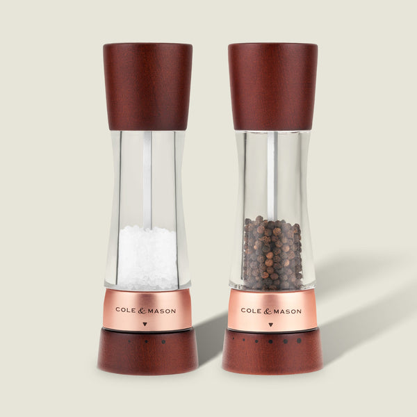 Derwent Chestnut Rose Gold ペッパーミルセット Cole & Mason Derwent Chestnut Rose Gold Salt & Pepper Mills