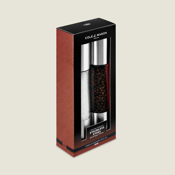 Cole & Mason Everyday Stainless Steel Salt & Pepper Mill Set