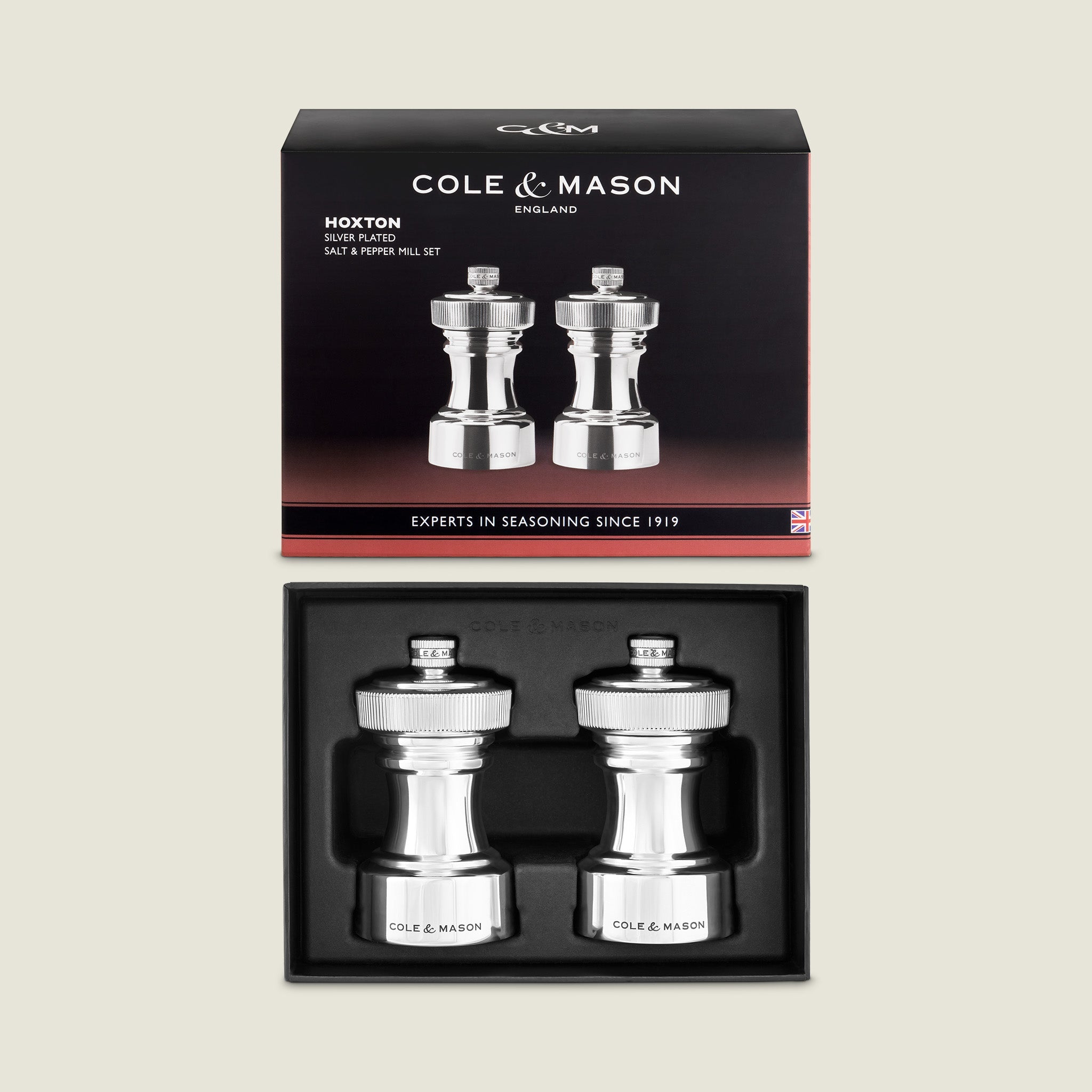 Cole & Mason Hoxton Silver Plated Salt & Pepper Mill Set
