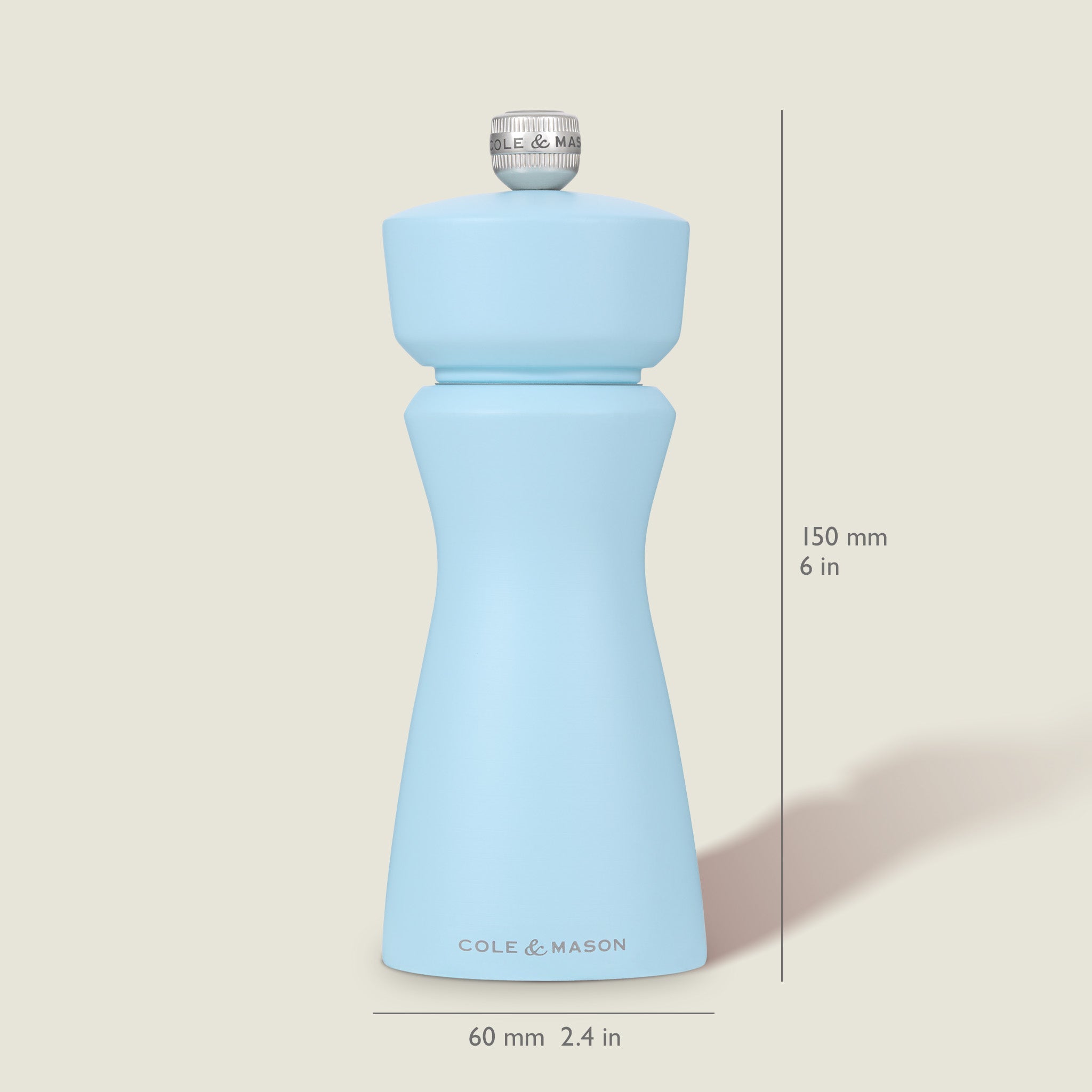Cole & Mason Kenton Salt & Pepper Mill in Blue Salt - Adjustable