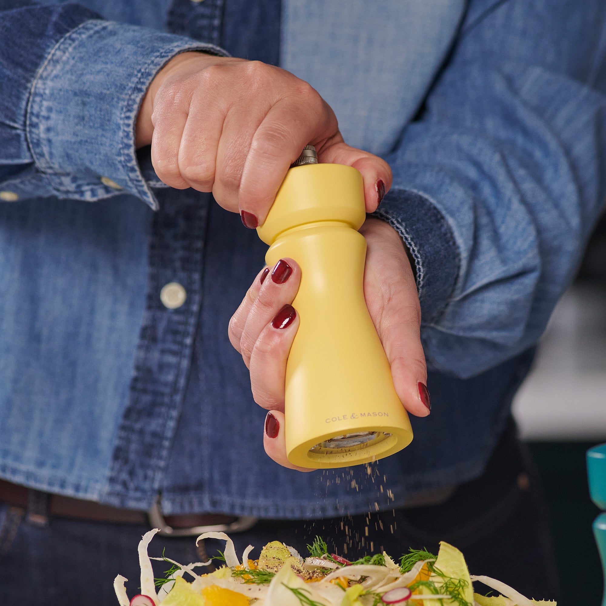 Cole & Mason Salt & Pepper Mill in Turmeric - Adjustable Grinders