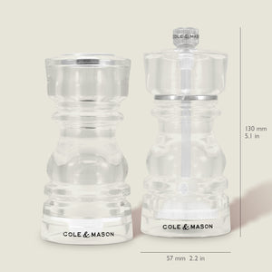 Cole & Mason London Acrylic Salt Shaker & Pepper Mill Set