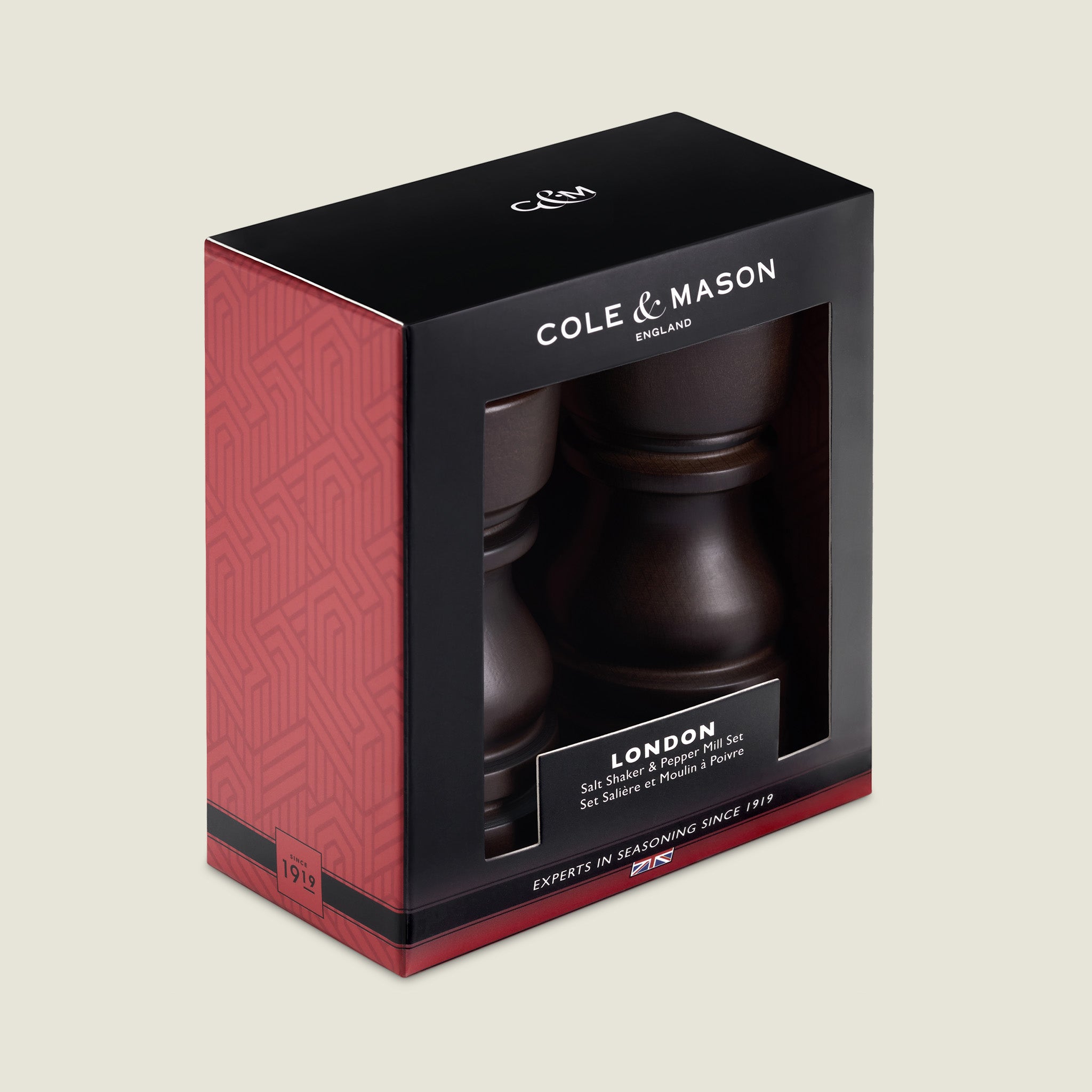 Cole & Mason London Chocolate Wood Salt Shaker & Pepper Mill Set