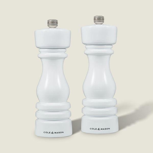 Cole & Mason London White Gloss Salt & Pepper Mills