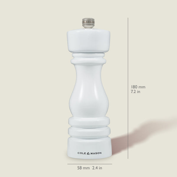 Cole & Mason London White Gloss Salt & Pepper Mills