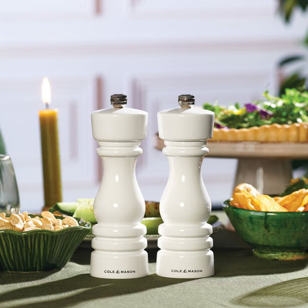 Cole & Mason London White Gloss Salt & Pepper Mills