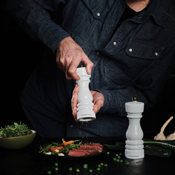Cole & Mason London White Gloss Salt & Pepper Mills
