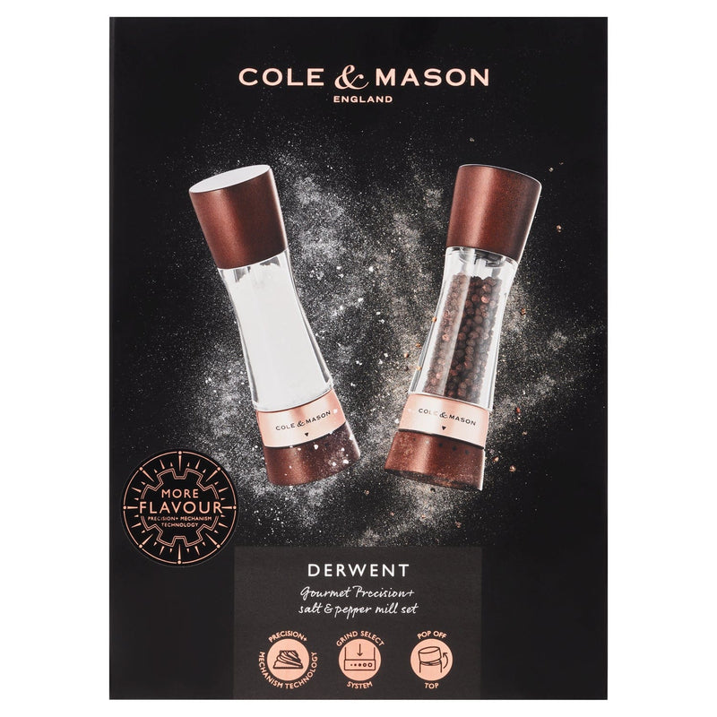 Cole & Mason Derwent Salt & Pepper Mill Gift Set, Chestnut Rose Gold