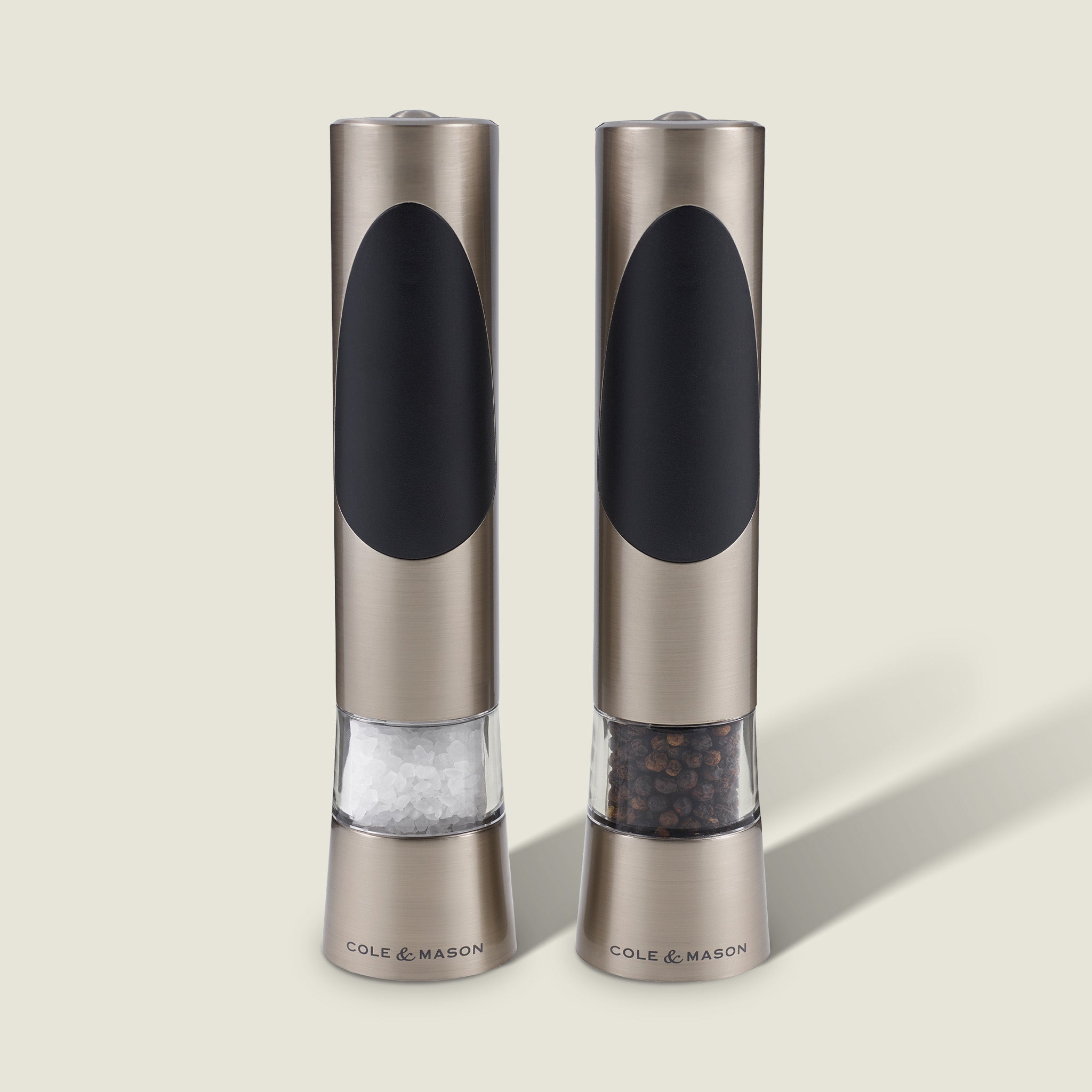 Cole & Mason Richmond Electronic Salt & Pepper Mill Set Adjustable Grinders, 215mm (8½")