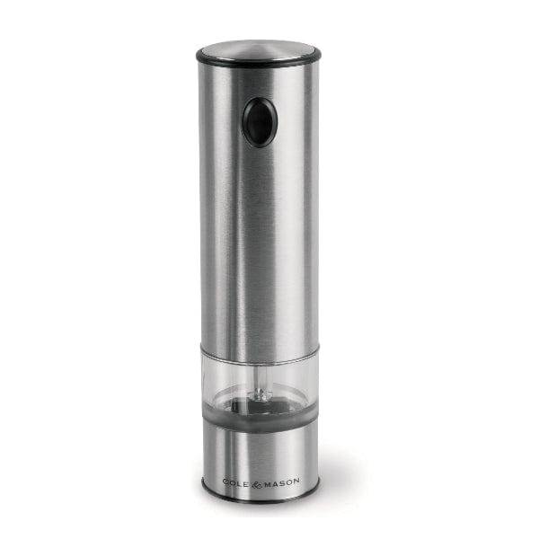 Cole & Mason Battersea Electric Salt and Pepper Grinder- Electronic, Battery Operated Mill, Stainless Steel