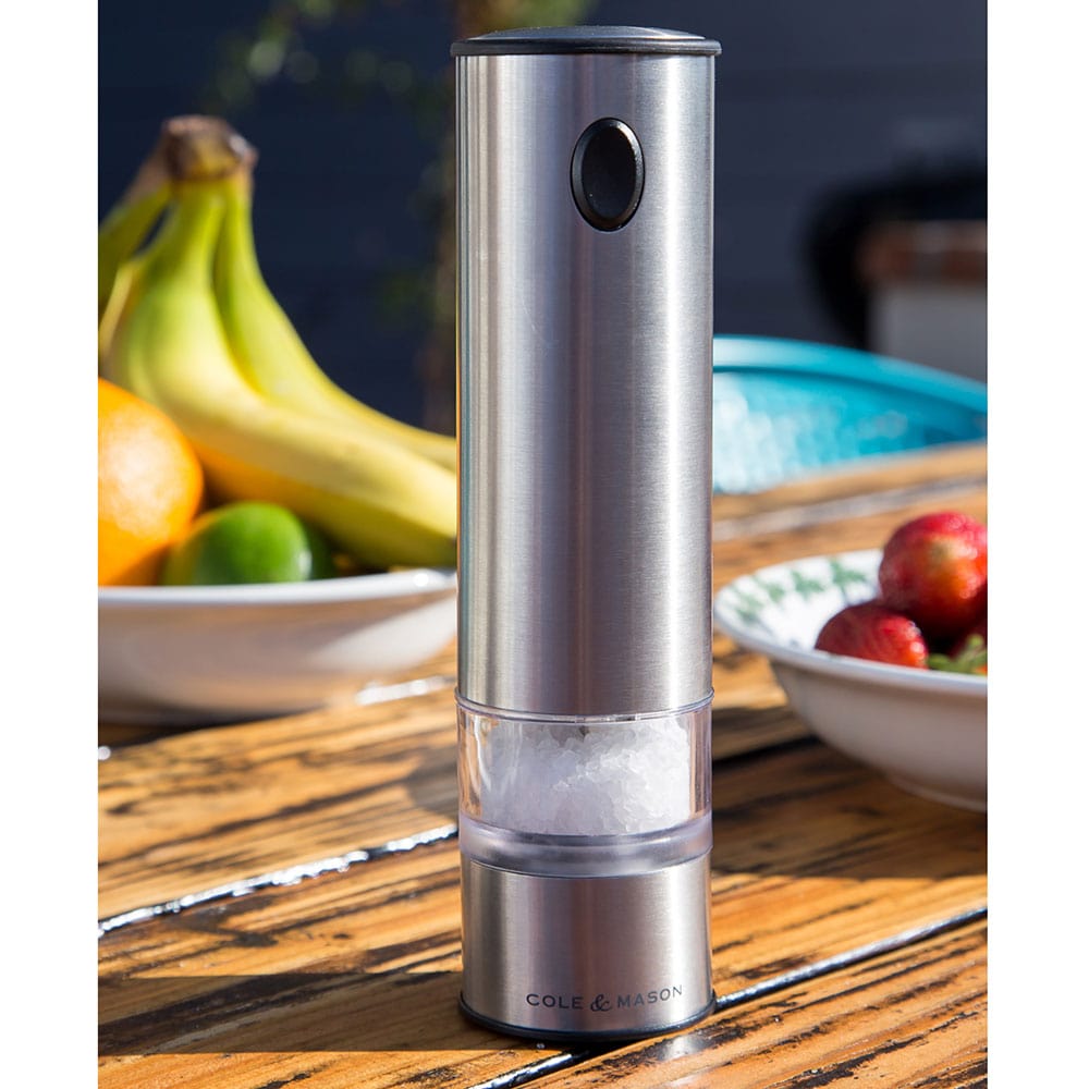 Cole & Mason Battersea Electronic Salt & Pepper Mill Gift Set - One-Button  Electric Spice Grinder with Large Grinding Chamber - Adjustable Grind Knob