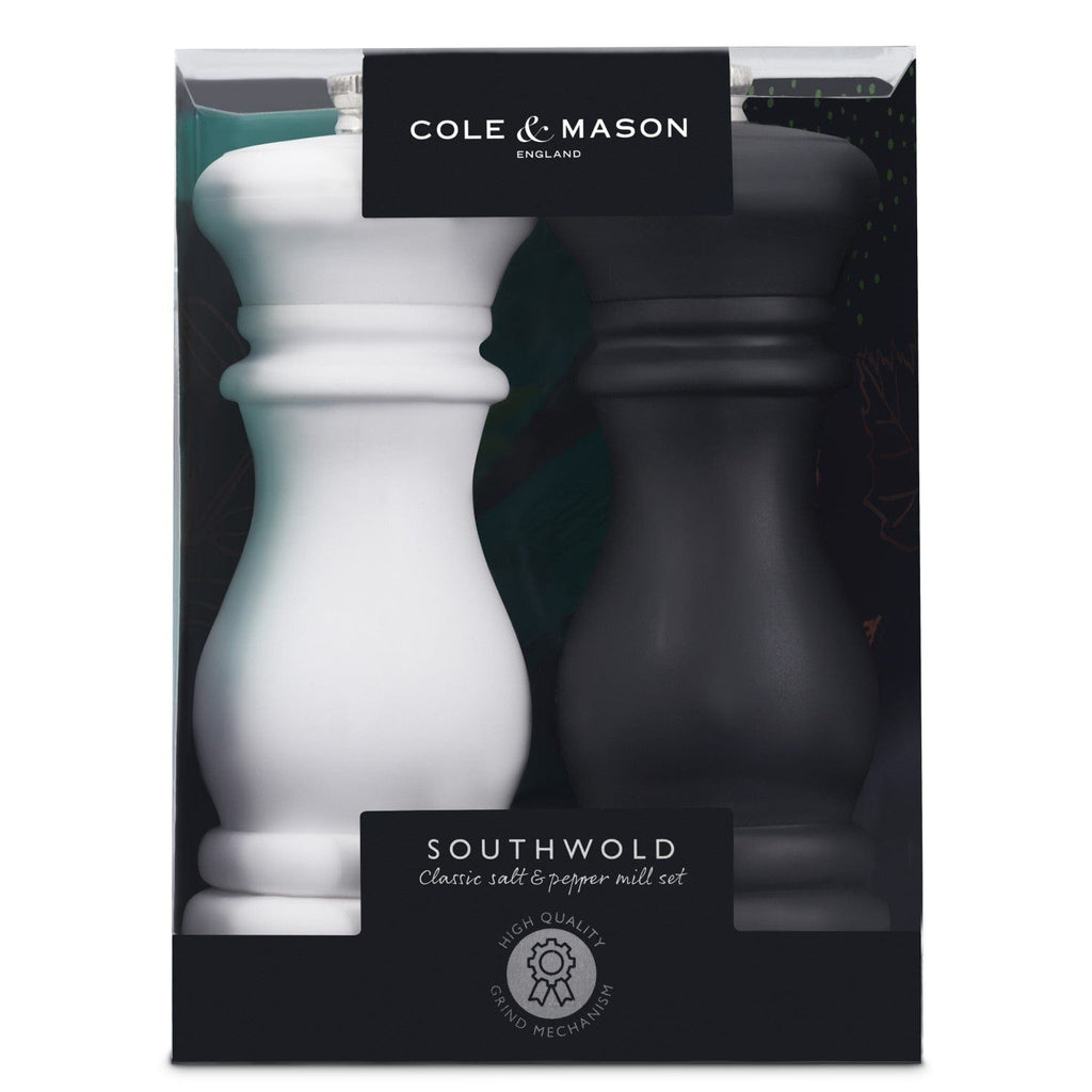 Cole & Mason 6 Southwold Salt and Pepper Mill Set Black/White