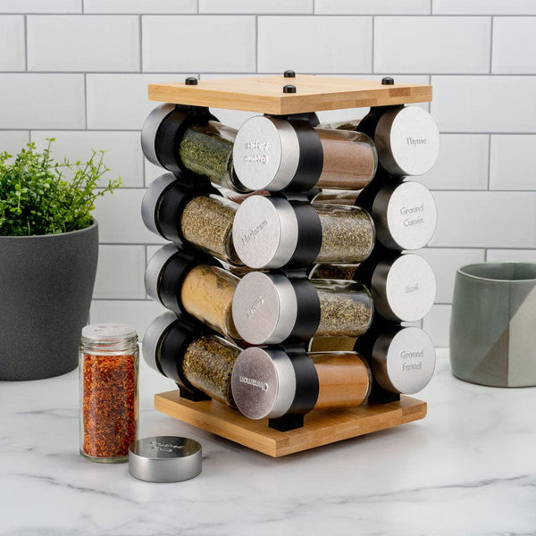 Cole & Mason Blyth Classic Wooden 16 Jar Carousel Bamboo